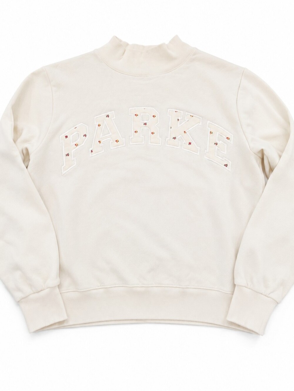 Sold Out PARKE Heritage Varsity Mockneck- Ivory Floral S/M